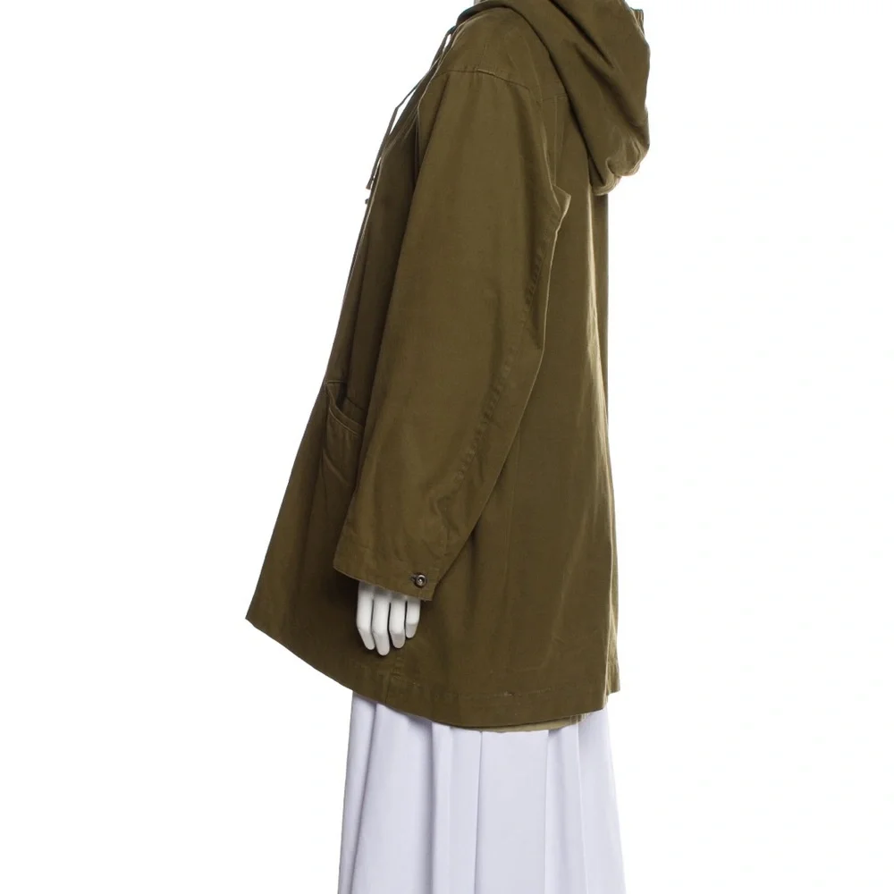 Chimala Olive Green Hooded unisex Coat - Picture 5 of 8